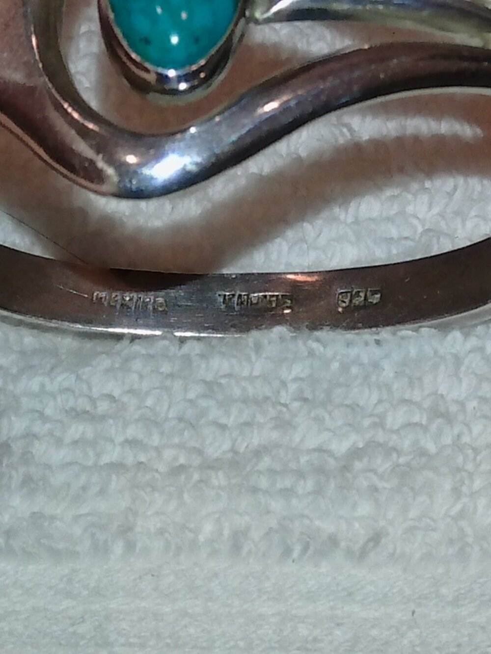 Vintage Taxco Sterling Oval Cut Turquoise Cuff Bracelet EXCELLENT CONDITION! - Picture 3 of 12